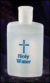 Blue Rectangular Holy Water Bottle - 4 oz