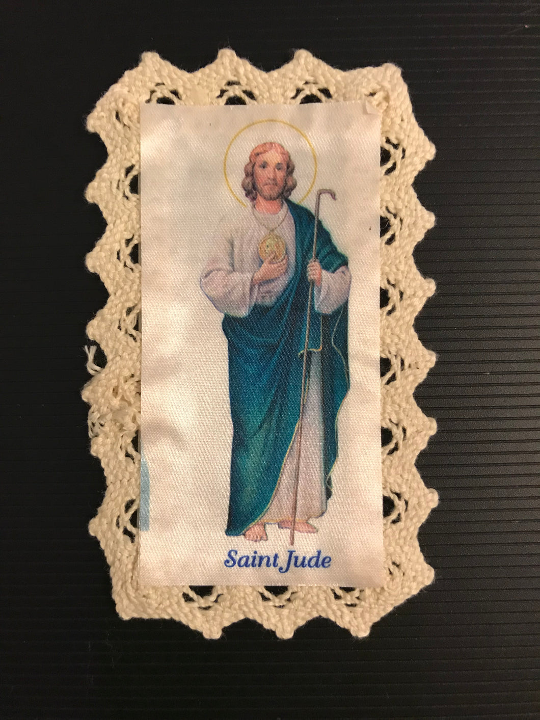 St. Jude Crocheted Lace Holy Card