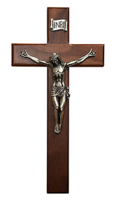 Crucifix — 12" Walnut - Sign Language