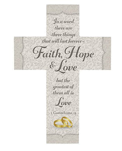 Gerffert Inspirational 12" Wood Cross - Wedding/Anniversary
