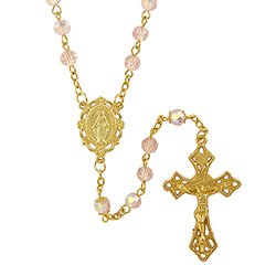 "Blessed Collection" Floral Rosary with Case