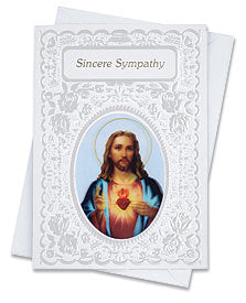 Sympathy Greeting Card - Sacred Heart of Jesus