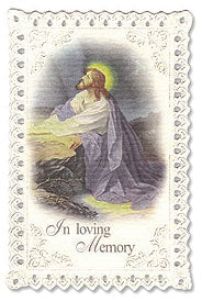 Garden of Gethsemane Sympathy Lace Holy Card