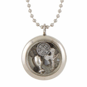St. Benedict Floating Locket Pendant