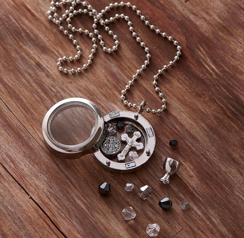 St. Benedict Floating Locket Pendant